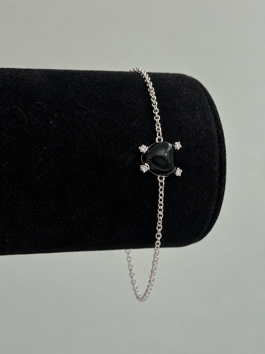 Pulsera corazón piedra ónix