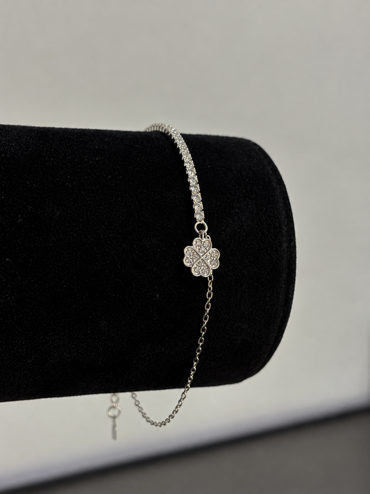 Pulsera trébol de la suerte Pavé